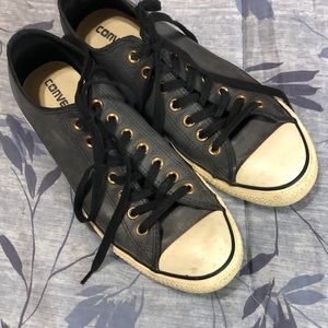 Slightly Used Dark Gray Men’s Leather Chuck Taylor Converse